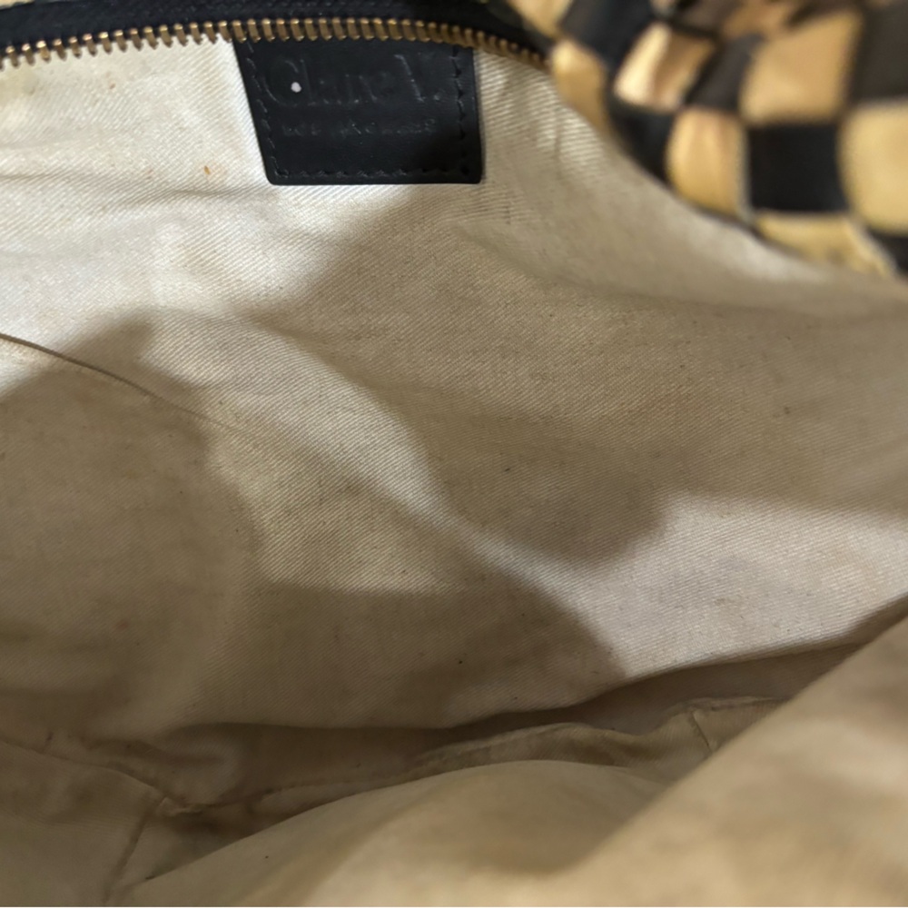 Clare V Checkered Black and Tan Crossbody Bag - Picture 10 of 11
